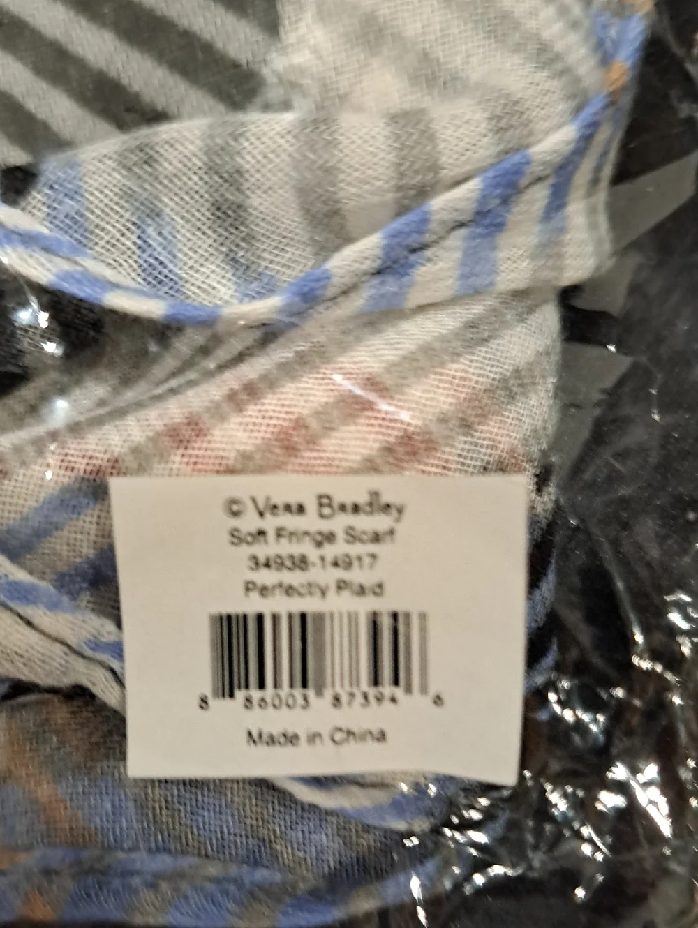 NIB Vera Bradley "Perfectly Plaid" Soft Fringe Scarf. Msrp $45 - Picture 5 of 5
